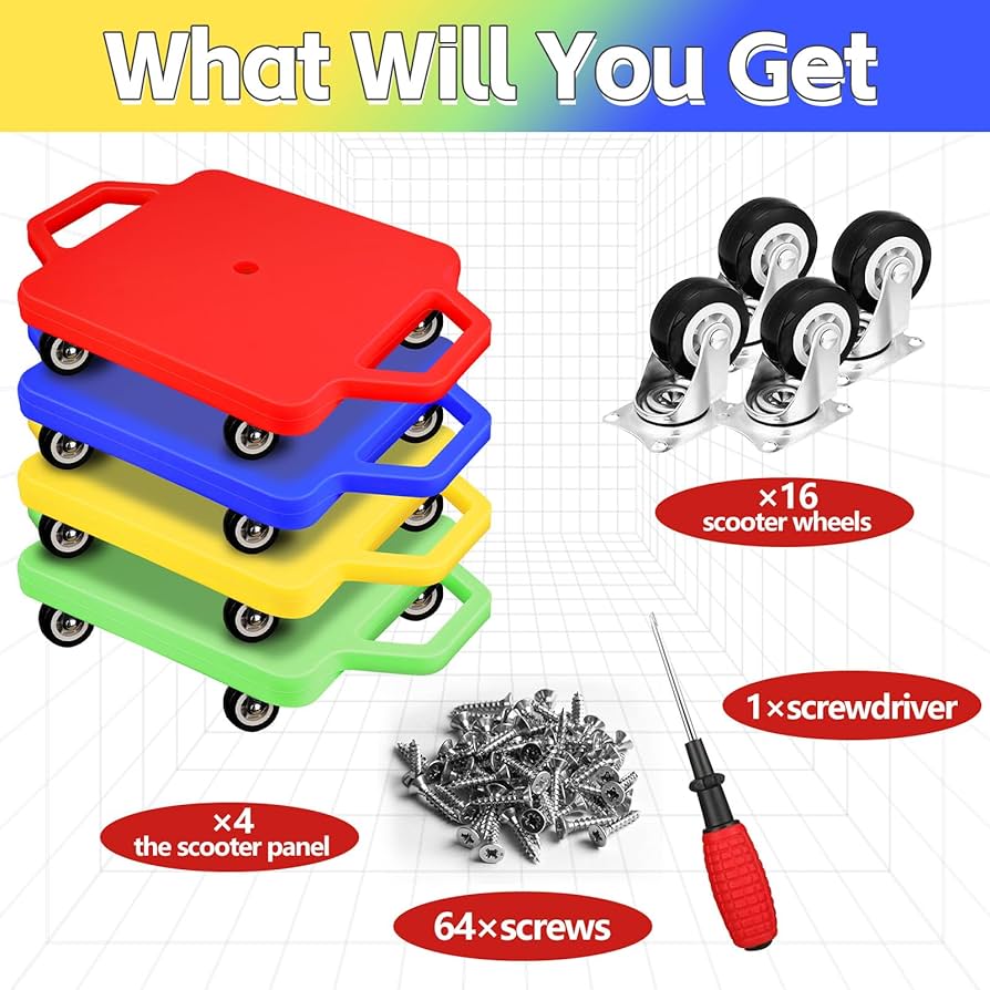 Amazon.com: 4 Pcs Sports Scooter Board with Handles for Kids